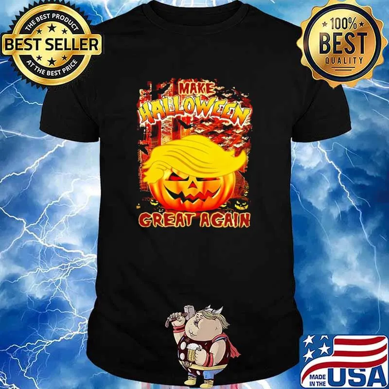 Make Halloween Great Again Trumpkin American Flag Shirt