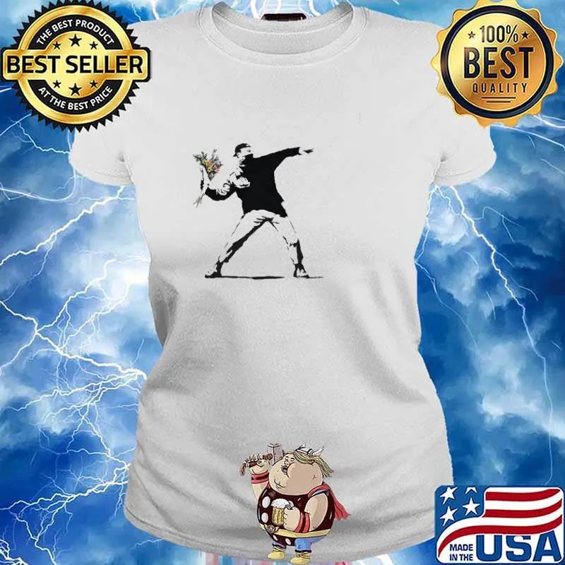 Man Throwing Flower Bouquet Shirt Ladies tee