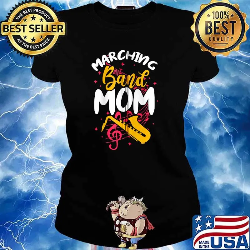 Marching Band Mom Saxophone T-Shirt Ladies tee