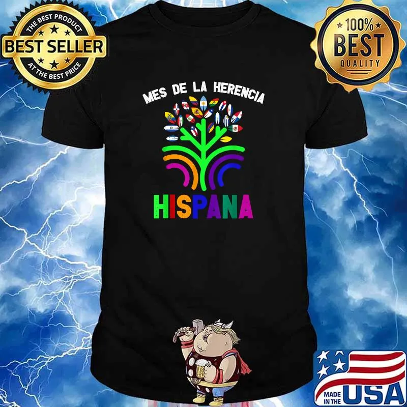 Mes De La Herencia National Hispanic Heritage Month Flags T-Shirt
