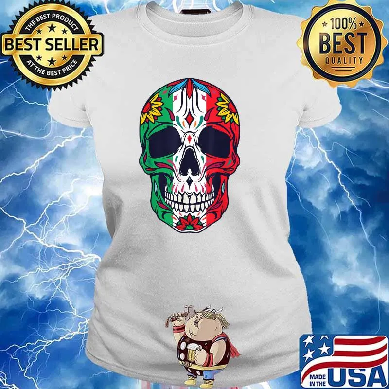 Mexican Dia De Los Muertos Day of the Dead T-Shirt Ladies tee