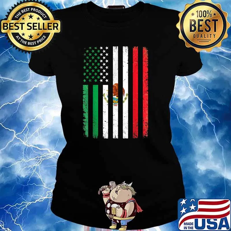 Mexico Flag Shirt USA American Mexican Independence Day T-Shirt Ladies tee