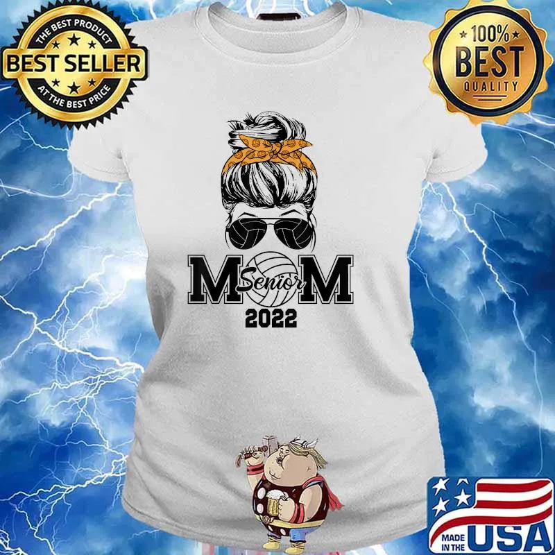 Mom 2022 Volleyball Messy bun T-Shirt Ladies tee