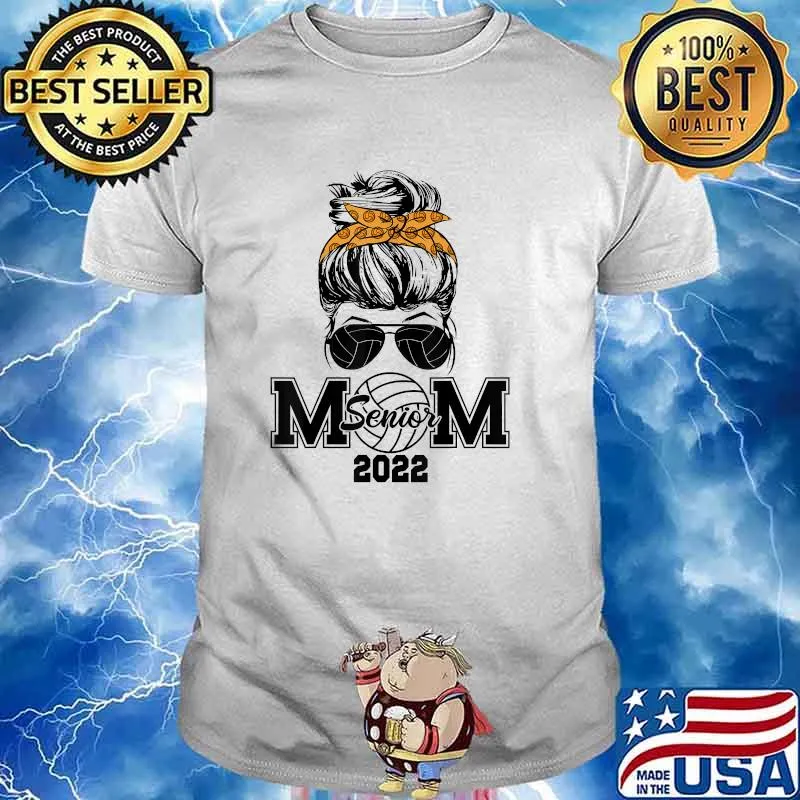 Mom 2022 Volleyball Messy bun T-Shirt