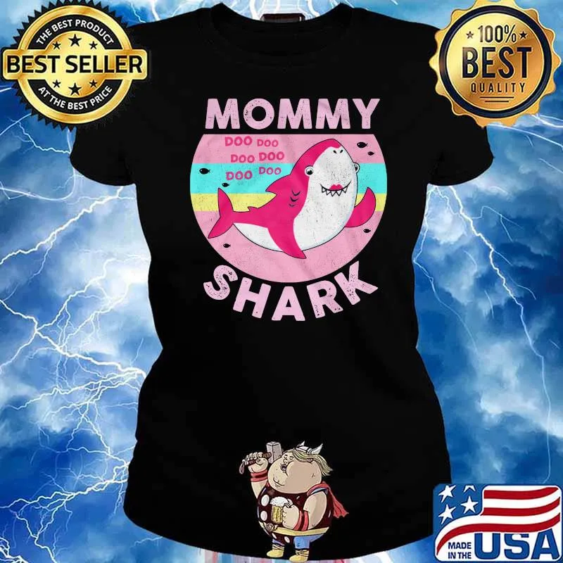 Mommy shark pink doo doo doo vintage s Ladies tee