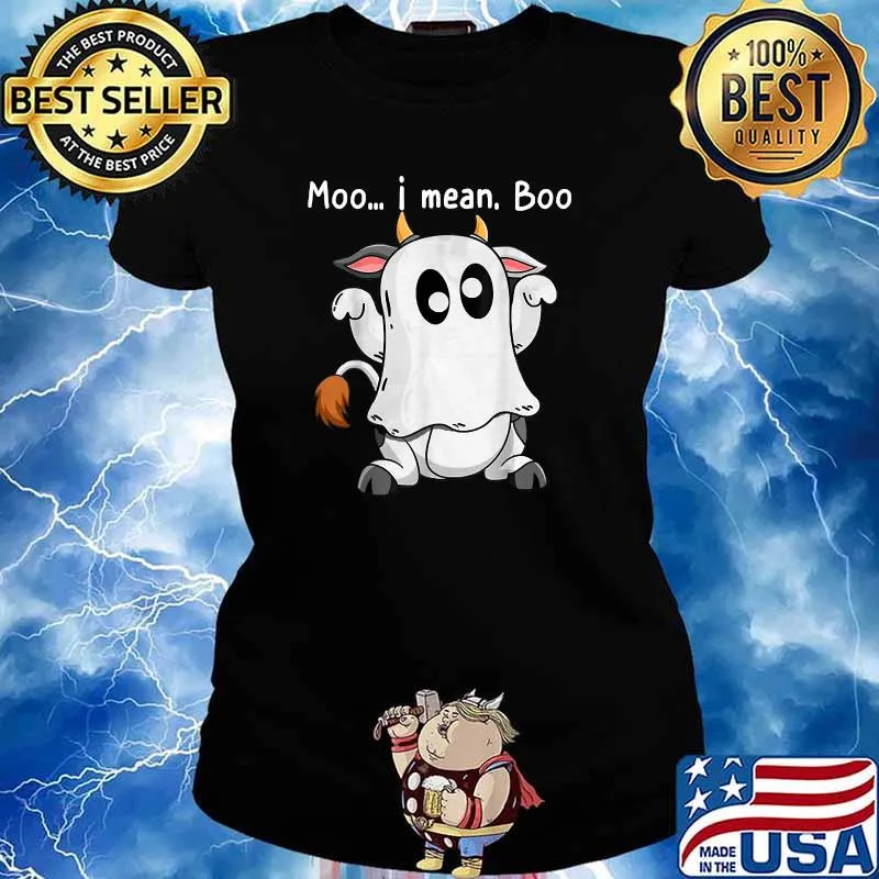 Moo I Mean Boo Ghost Cow T-s Ladies tee