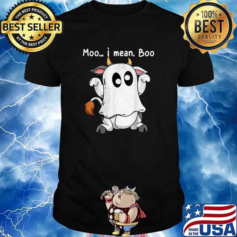 Moo I Mean Boo Ghost Cow T-shirt