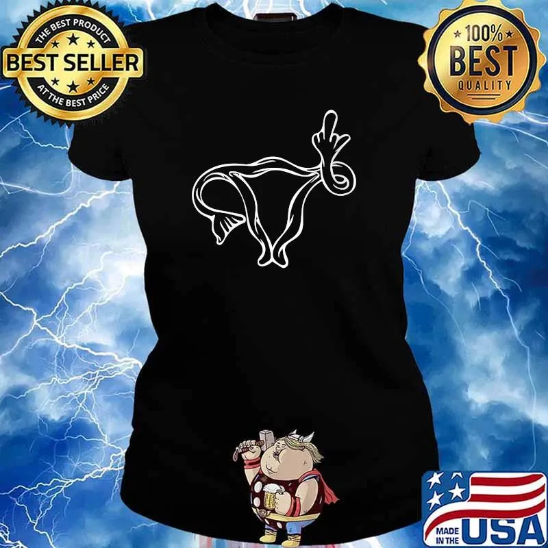 My Body My Choice Pro-choice middle finger uterus T-Shirt Ladies tee