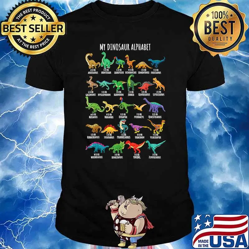 My Dinosaur Alphabet A-Z ABC Animal School T-Shirt