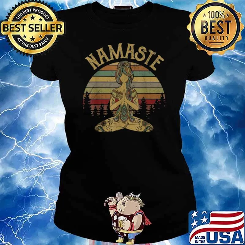 Namaste Gautama Buddha Buddhist Zen Buddhism Meditation Vintage T-Shirt Ladies tee
