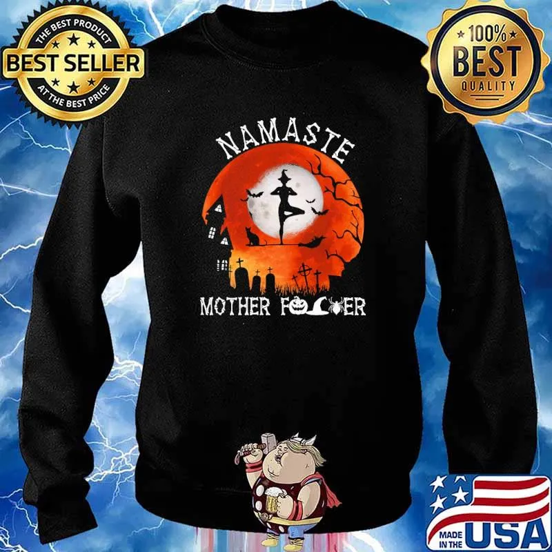 Namaste Mother Fucker Blood Moon Witch Yoda Funny Halloween s Sweater