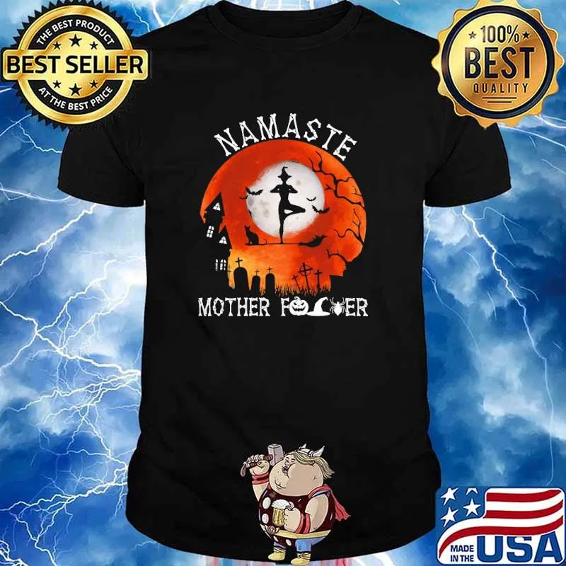 Namaste Mother Fucker Blood Moon Witch Yoda Funny Halloween shirt