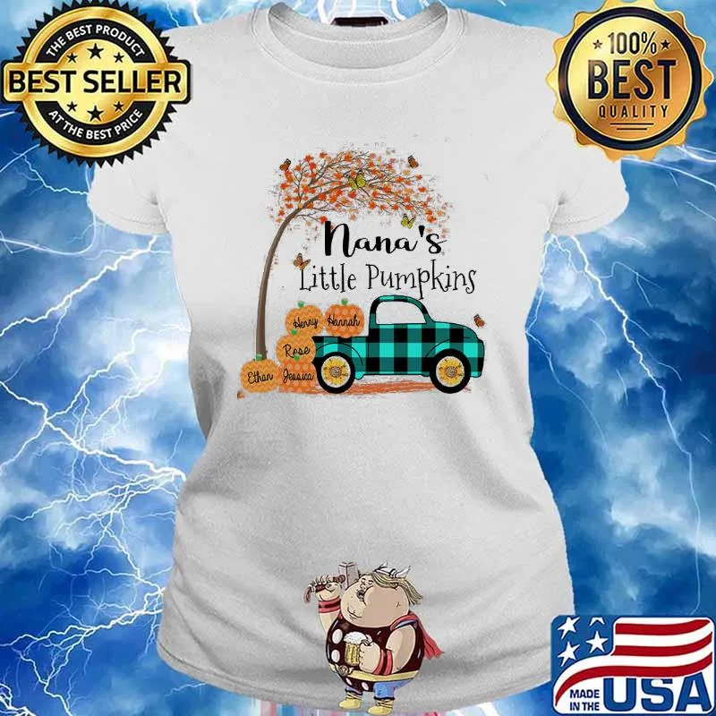 NANA'S LITTLE PUMPKINS WITH GRANDKIDS AUTUMN Shirt Ladies tee