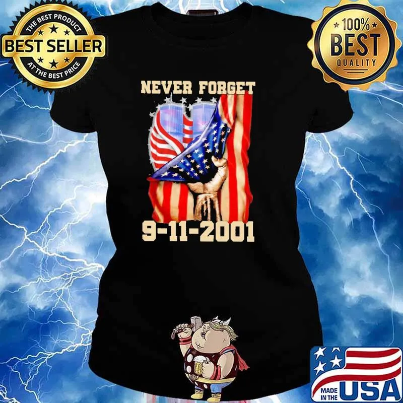 Never forget 11 september american flag s Ladies tee