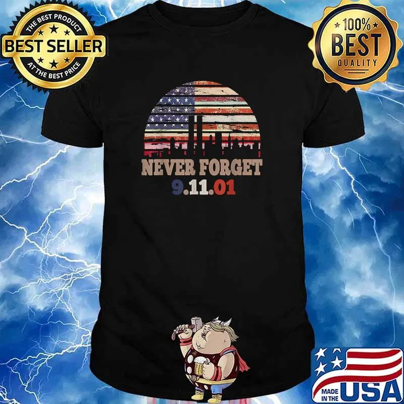 Never forget Patriotic 911 American Flag Vintage T-Shirt
