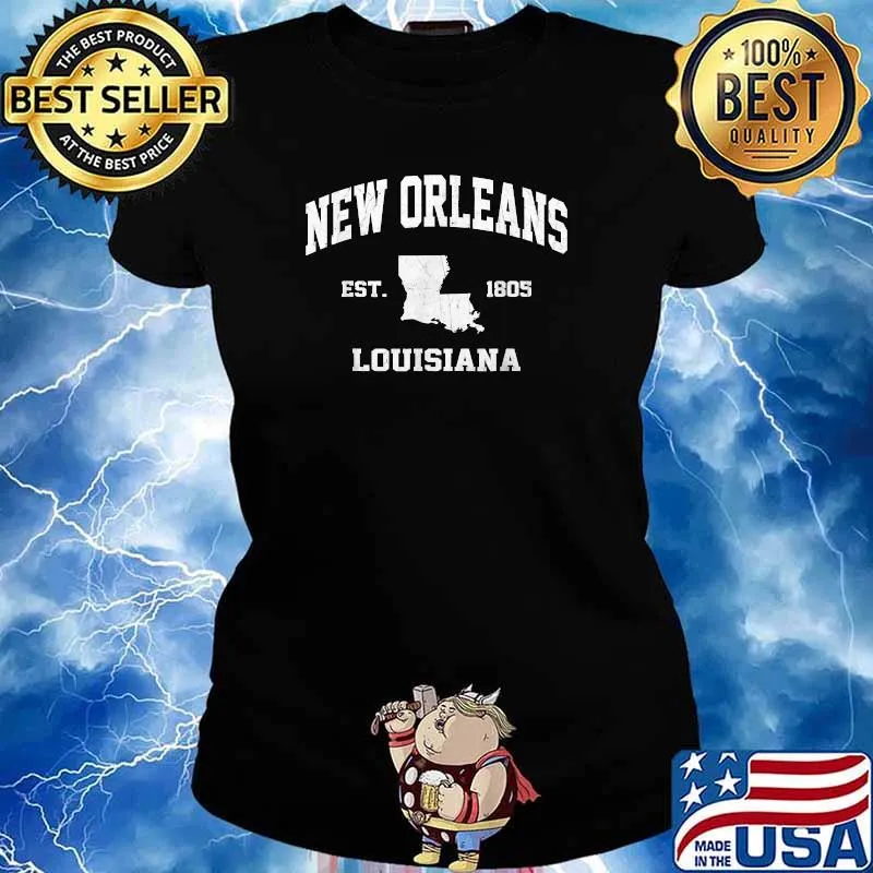 New Orleans Louisiana LA vintage State Athletic Style T-Shirt Ladies tee
