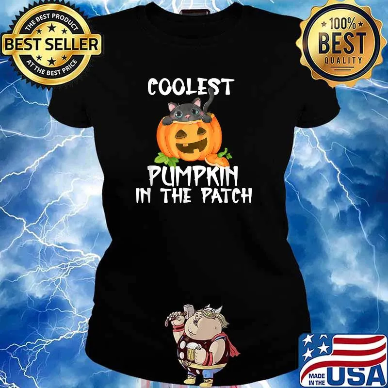 Nice vintage Coolest Pumpkin In The Patch Halloween Scary T-Shirt Ladies tee