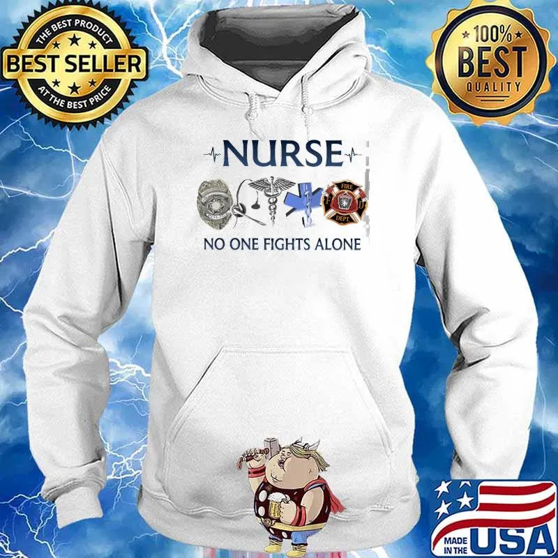 Nurse no one fights alone logo s Hoodie
