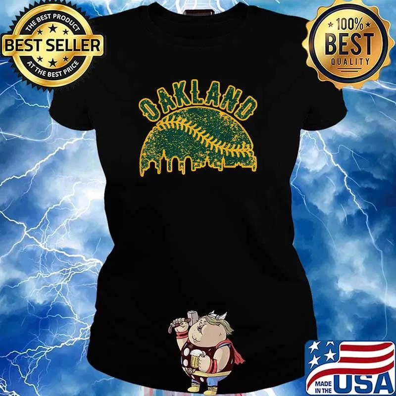 Oakland Vintage Baseball Distressed Gameday Retro T-Shirt Ladies tee