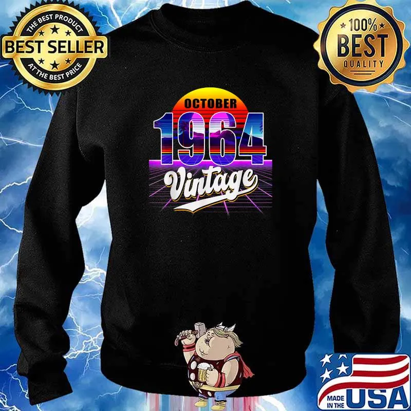 October 1964 Vintage 57th Birthday Vaporwave 50's T-Shirt Sweater