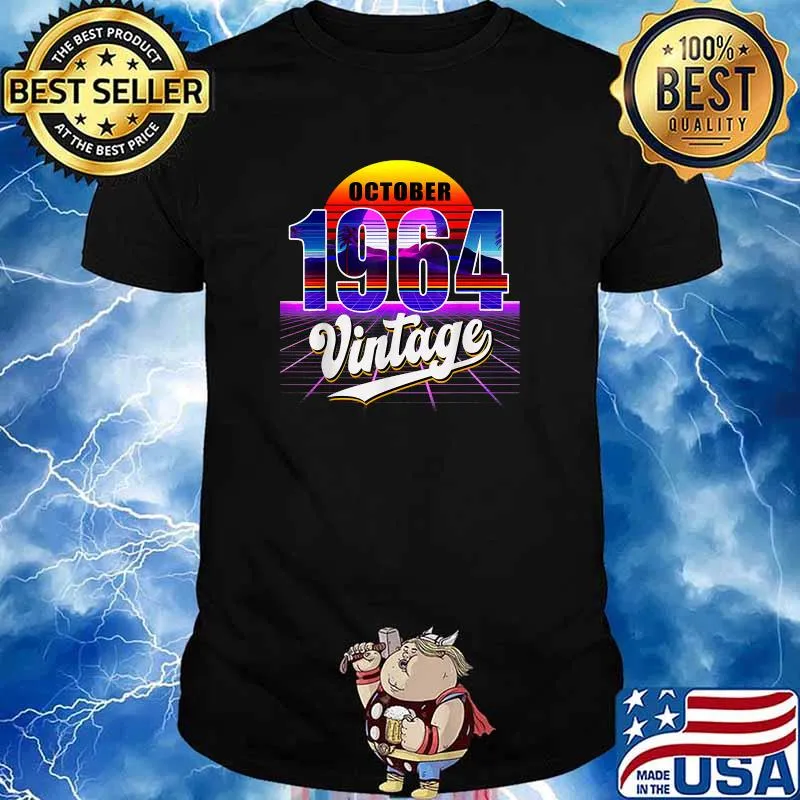 October 1964 Vintage 57th Birthday Vaporwave 50's T-Shirt
