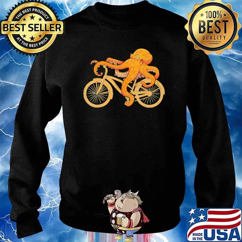 Octopus Riding Bicycle Shirt Sweater