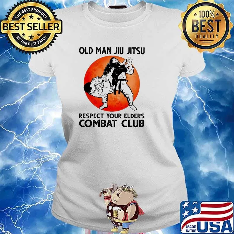 Old Man Jiu Jitsu Respect Your Elders Puck Club Blood Moon Shirt Ladies tee