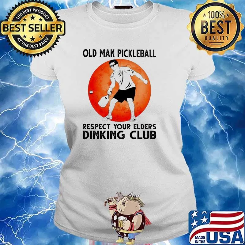 Old Man Pickleball Respect Your Elders Puck Club Blood Moon Shirt Ladies tee