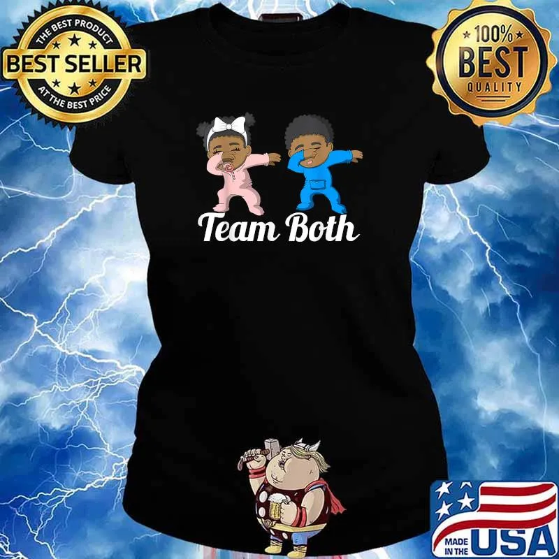 Original gender Reveal Party Team Both Black Baby Shower Couple T-Shirt Ladies tee