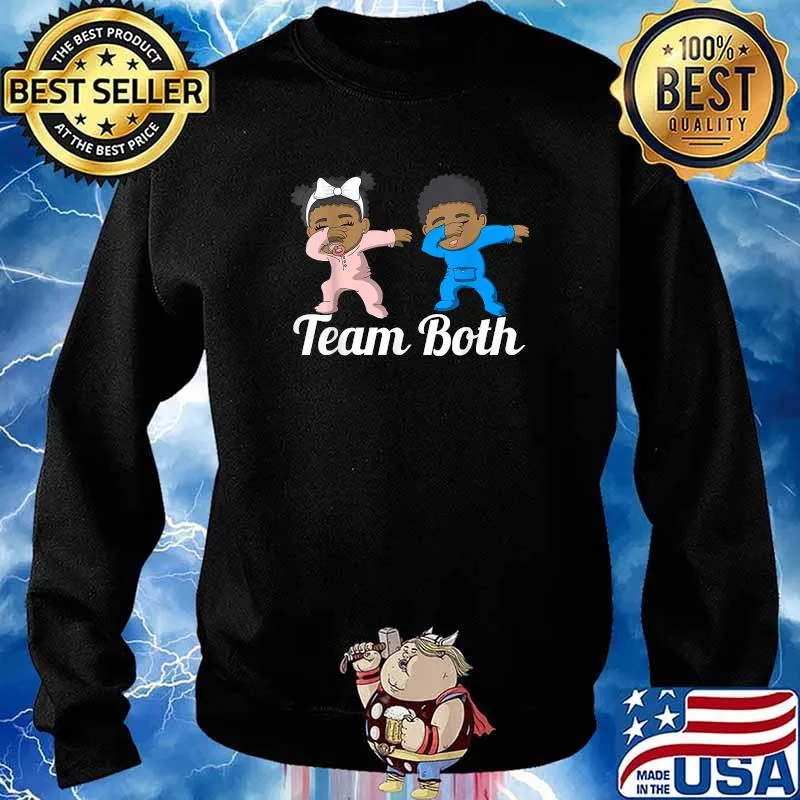 Original gender Reveal Party Team Both Black Baby Shower Couple T-Shirt Sweater
