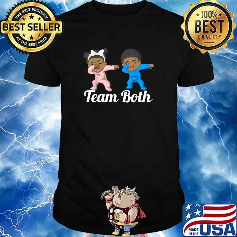 Original gender Reveal Party Team Both Black Baby Shower Couple T-Shirt