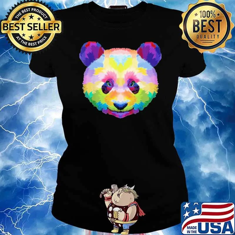 Panda’s Head Colorful Artistic Geometric Shirt Ladies tee