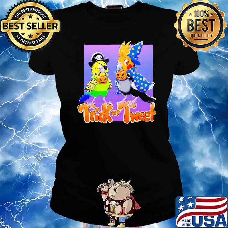 Parrot twitch trick or tweet cartoon s Ladies tee