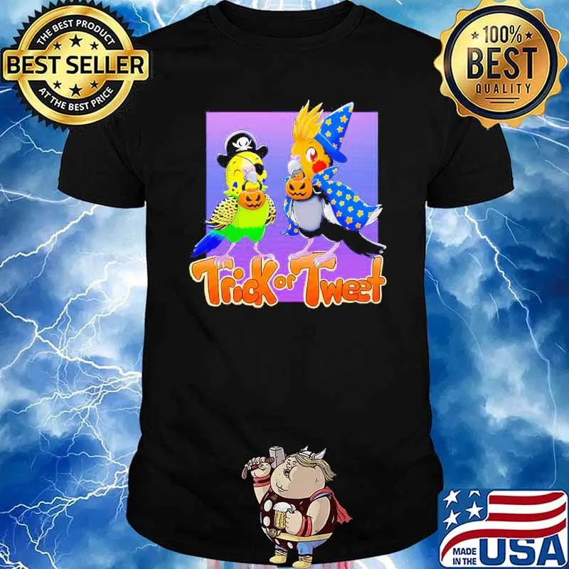 Parrot twitch trick or tweet cartoon shirt