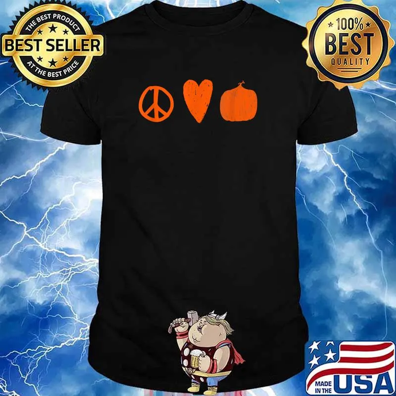 Peace Love Pumpkins Halloween Fall October T-Shirt