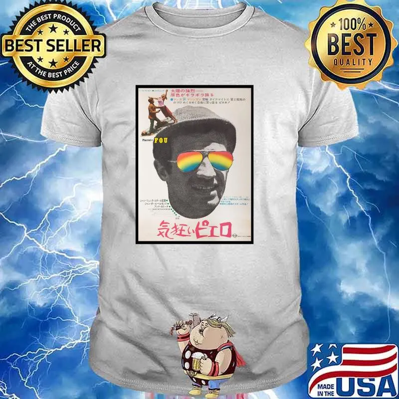 Pierrot Le Fou Jean Luc Godard Sunglasees Lgbt Poster T-Shirt