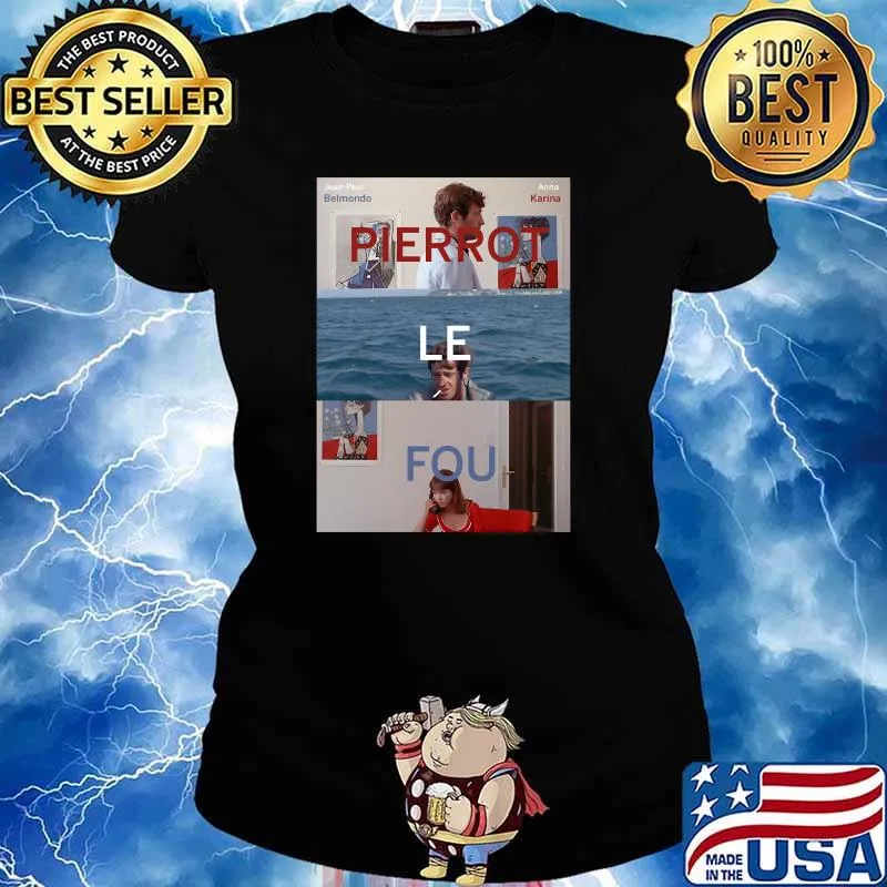 Pierrot Le Fou Poster, Anna Karina and Jean-Paul Belmondo Classic T-Shirt Ladies tee