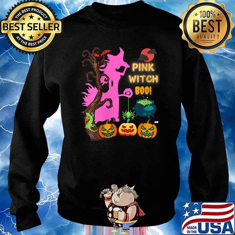 Pink Witch Boo Womens Scary Halloween T-Shirt Sweater