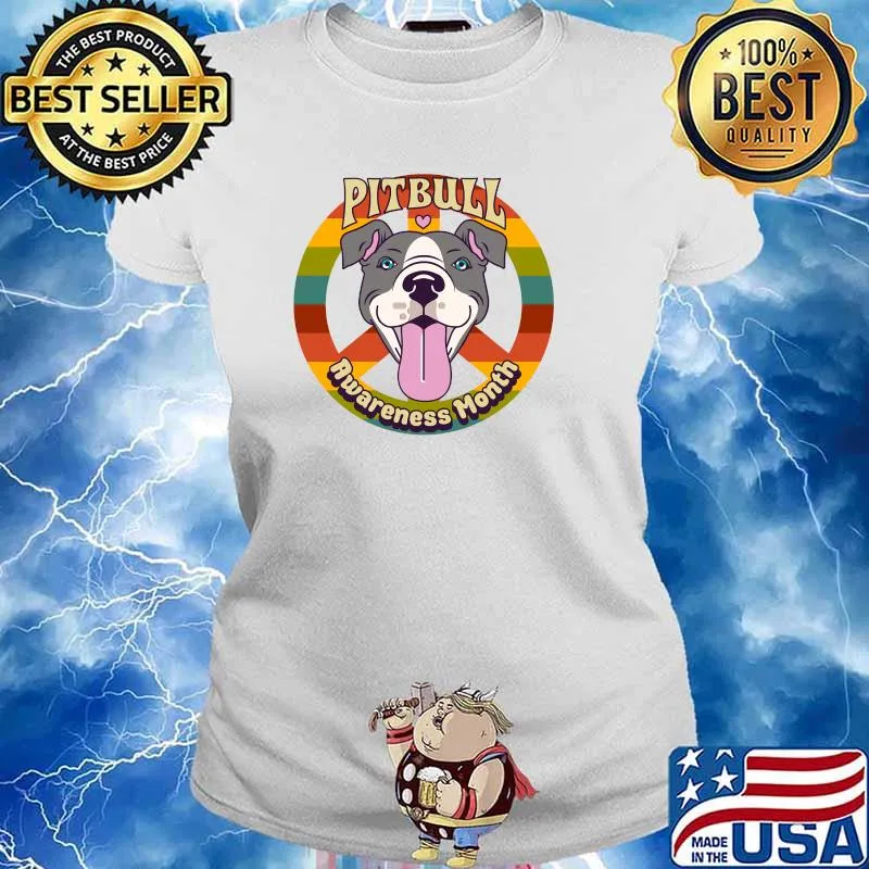 Pitbull Awareness Month Pitbull & Peace T-Shirt Ladies tee