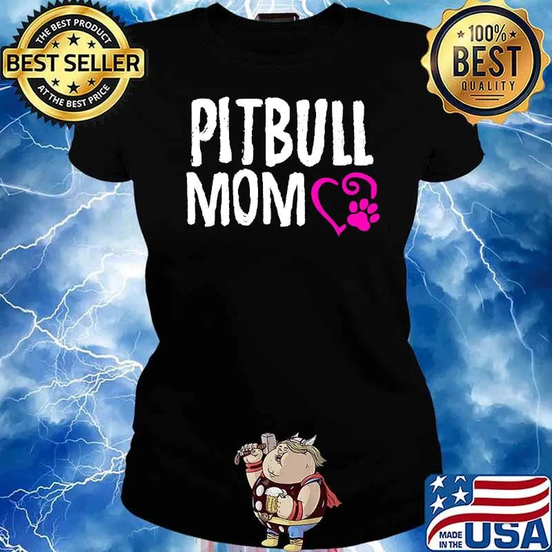 Pitbull mom heart dog s Ladies tee