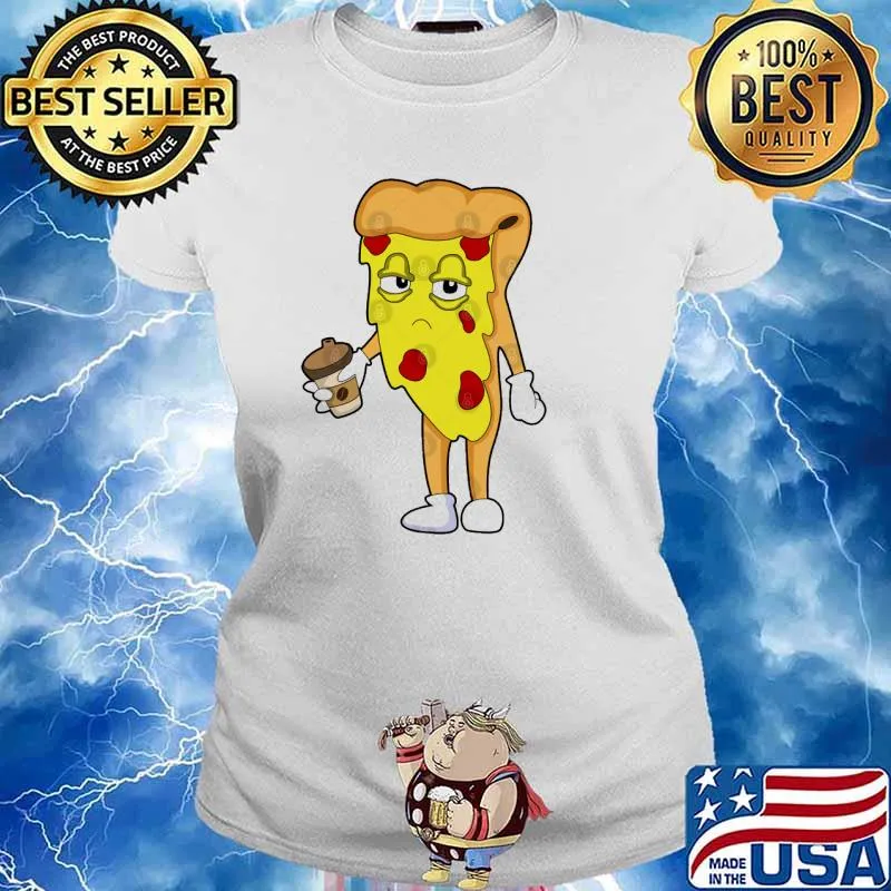 Pizza with Salami Cheese & Coffee s Ladies tee
