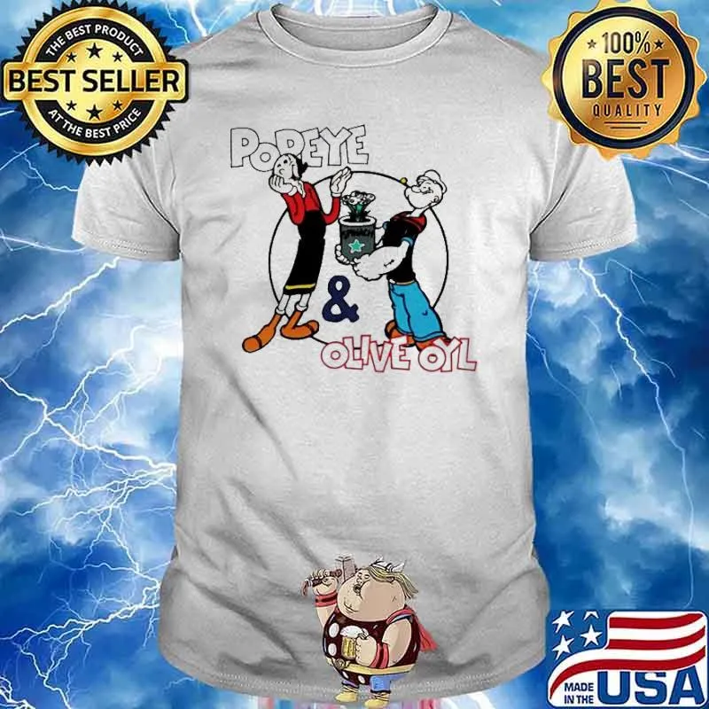 Popeye olive king features shirt