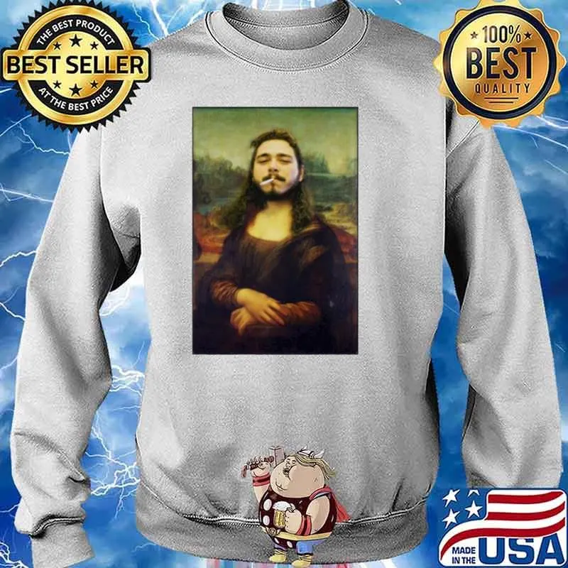 Post Malone Mona Lisa smoking s Sweater