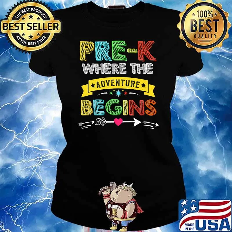 Pre-K Where The Adventures Begins T-Shirt Ladies tee