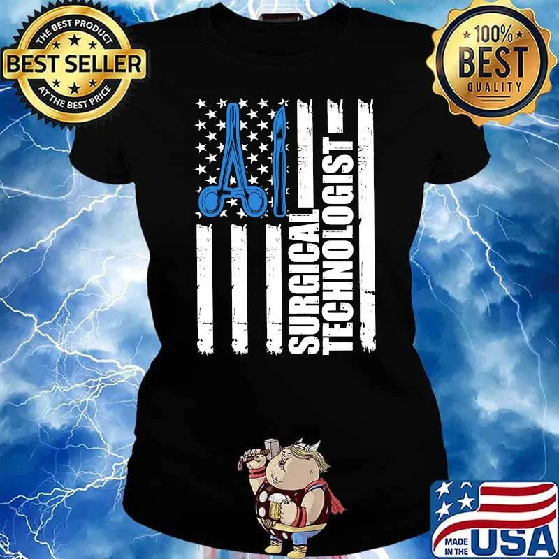 Premium surgical Technologist American Flag T-Shirt Ladies tee
