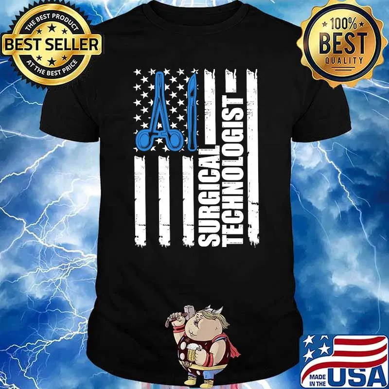 Premium surgical Technologist American Flag T-Shirt