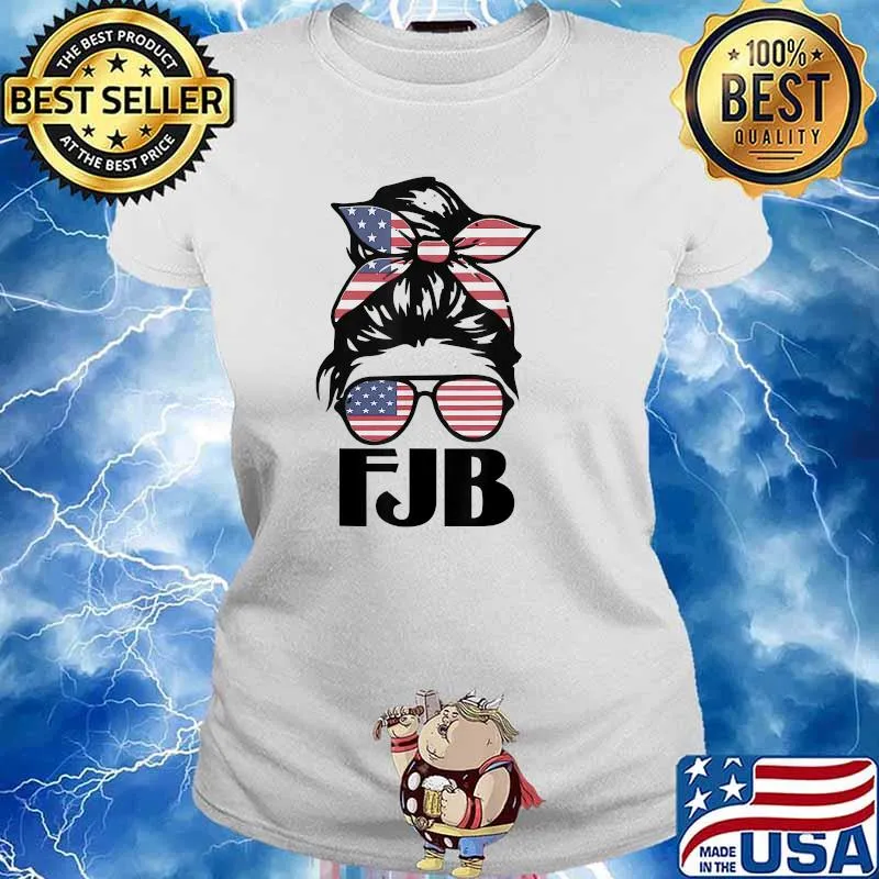 Pro America FJB American Flag Mesy hair bun lady T-Shirt Ladies tee