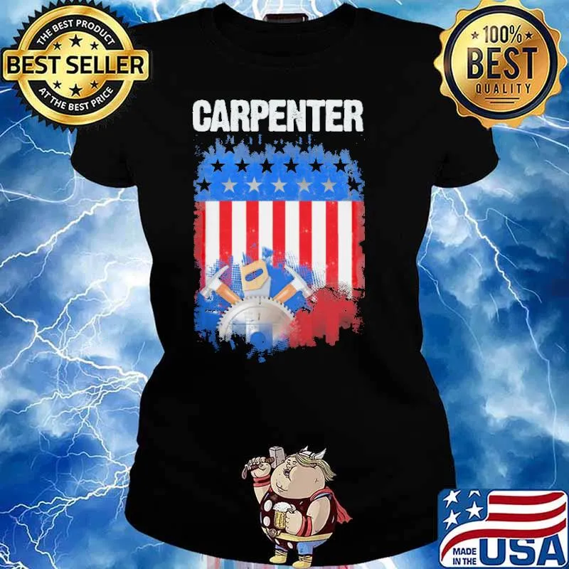 PROUD CARPENTER American Flag Shirt Ladies tee