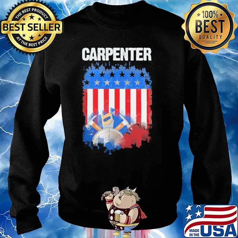 PROUD CARPENTER American Flag Shirt Sweater