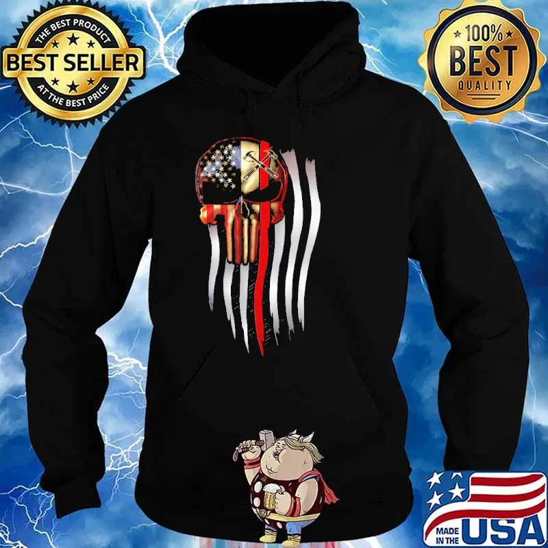 PROUD CARPENTER Skull AMERICAN FLAG SHIRT Hoodie